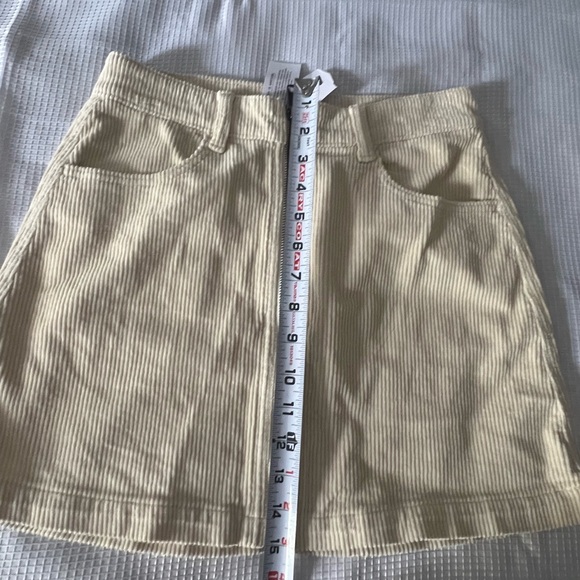 American Eagle Outfitters Cream Corduroy Mini Skirt - Picture 8 of 8